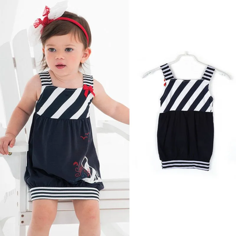 Cute Baby Kids Girls Dress Toddler Princess Party Tutu Striped Dress SM6