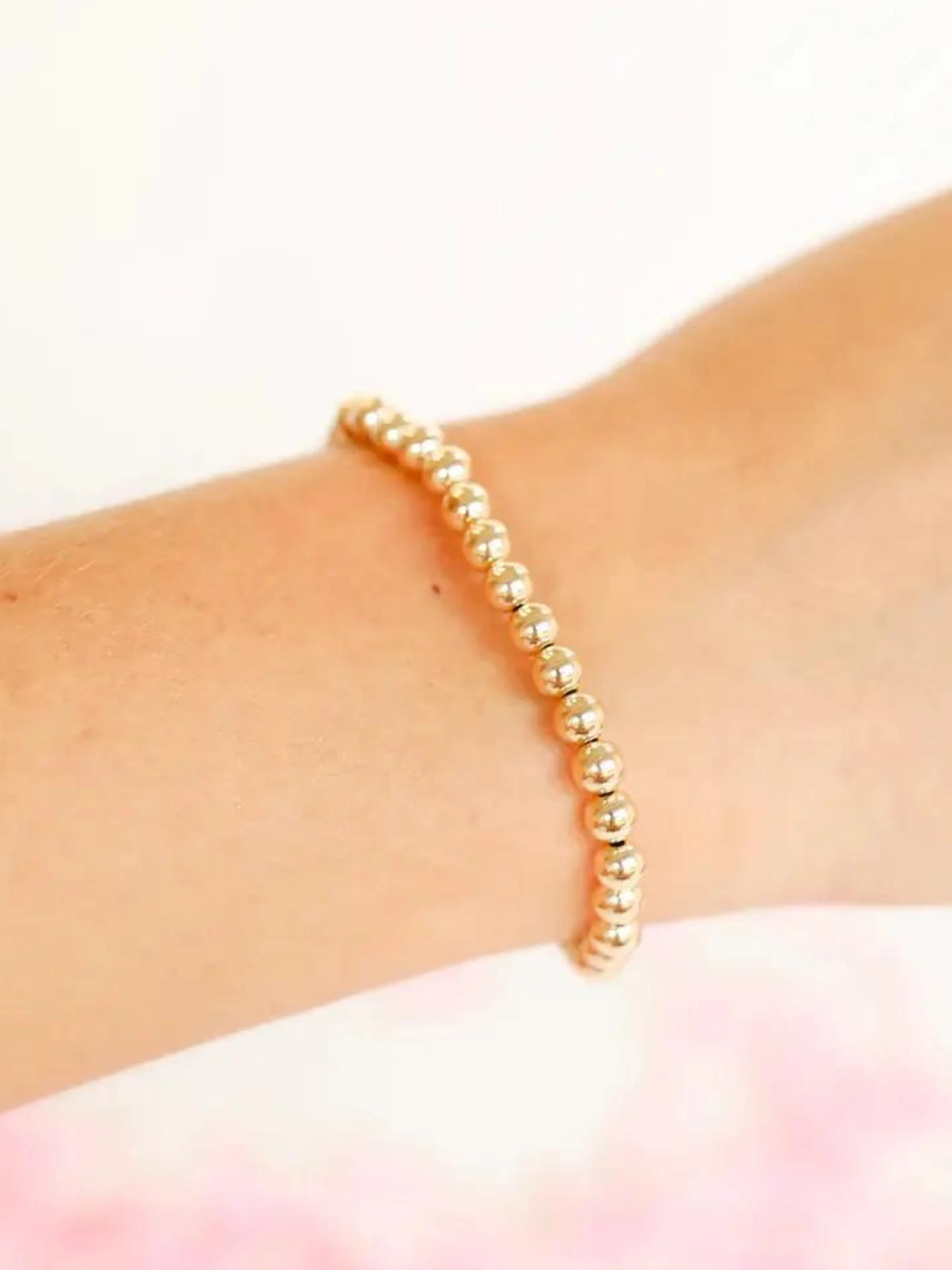14k Gold Filled - 5mm Gold Bead Bracelet