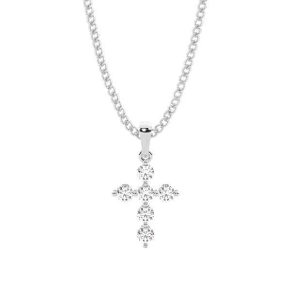 2 Prong Setting Cross Pendant
