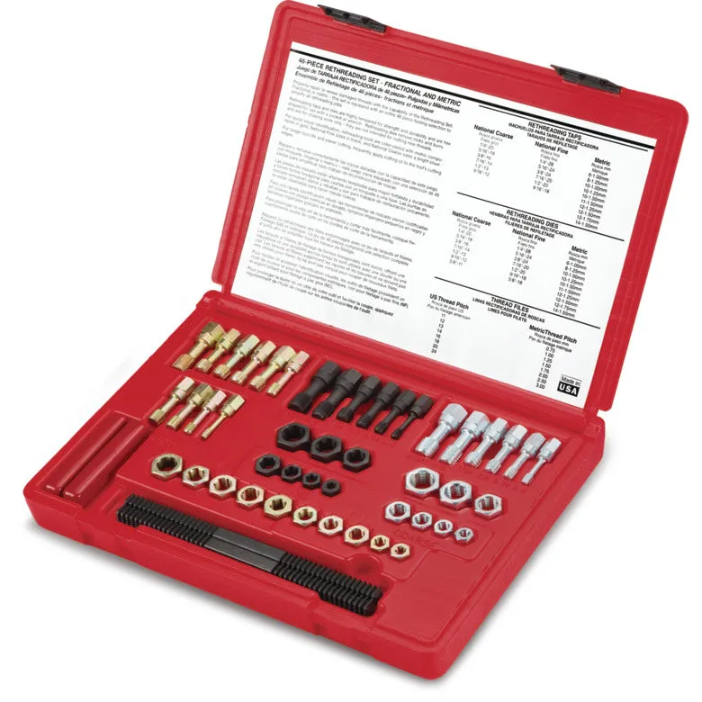 48-PC. Rethreading Tap and Die Set - TRCOMBO-48 | Mac Tools