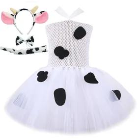 Milk Cow Tutu Dress for Toddler Girls with Animal Theme