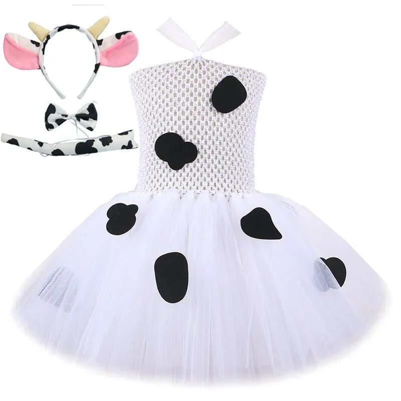 Milk Cow Tutu Dress for Toddler Girls with Animal Theme