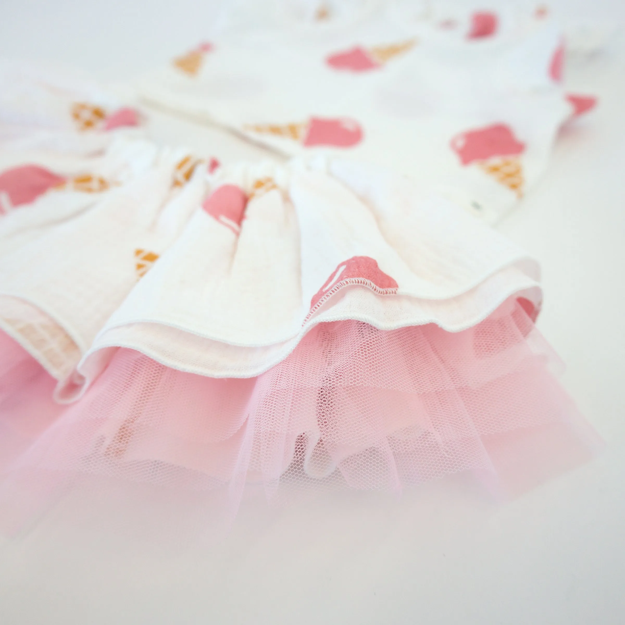 Gauze Lola Top and Tutu Skirt Set in Oyster color inspired by Single Scoop Ice Cream Cone