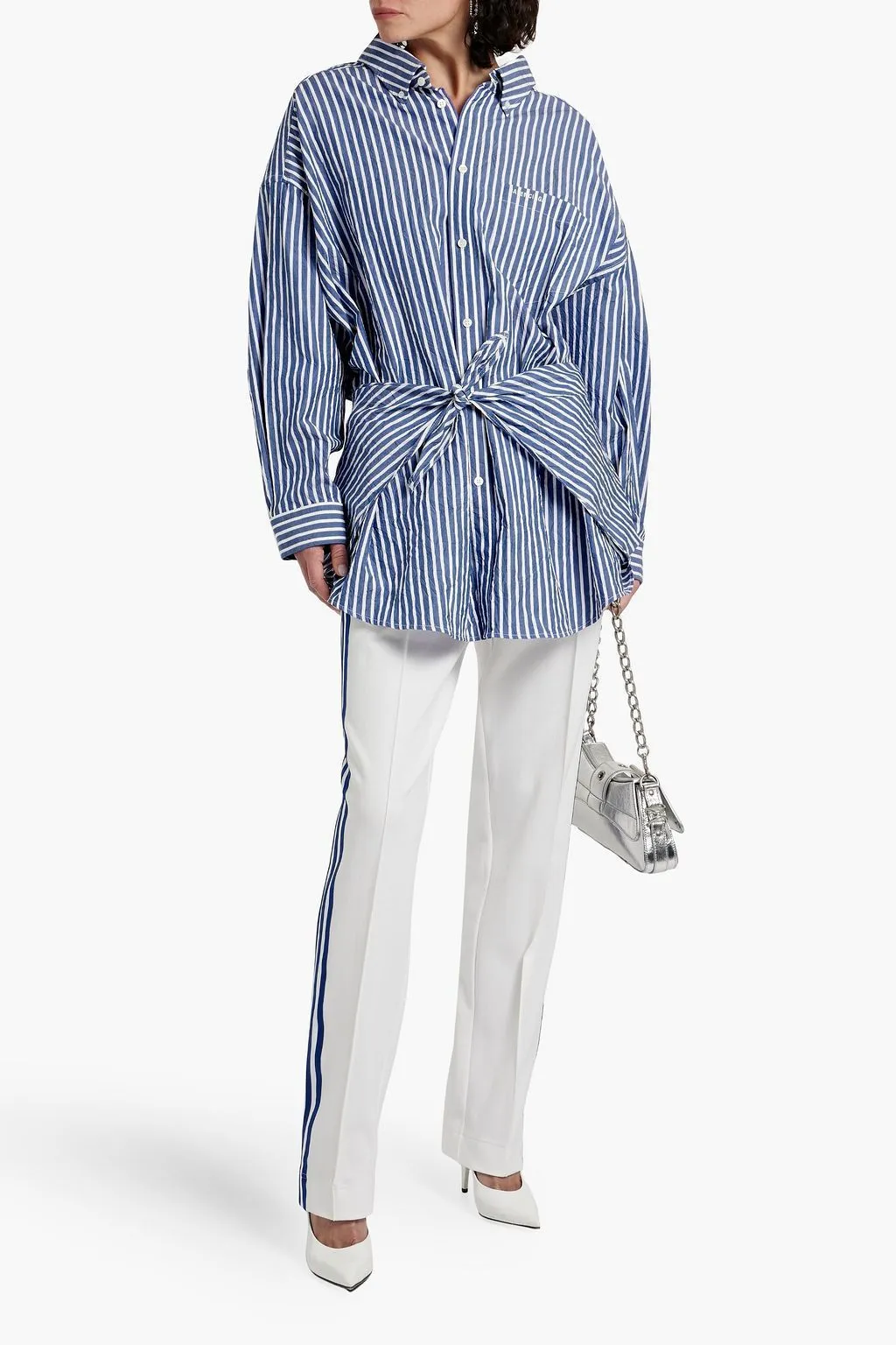 Cotton Long Sleeves with Stripes for Casual Street Style by BALENCIAGA