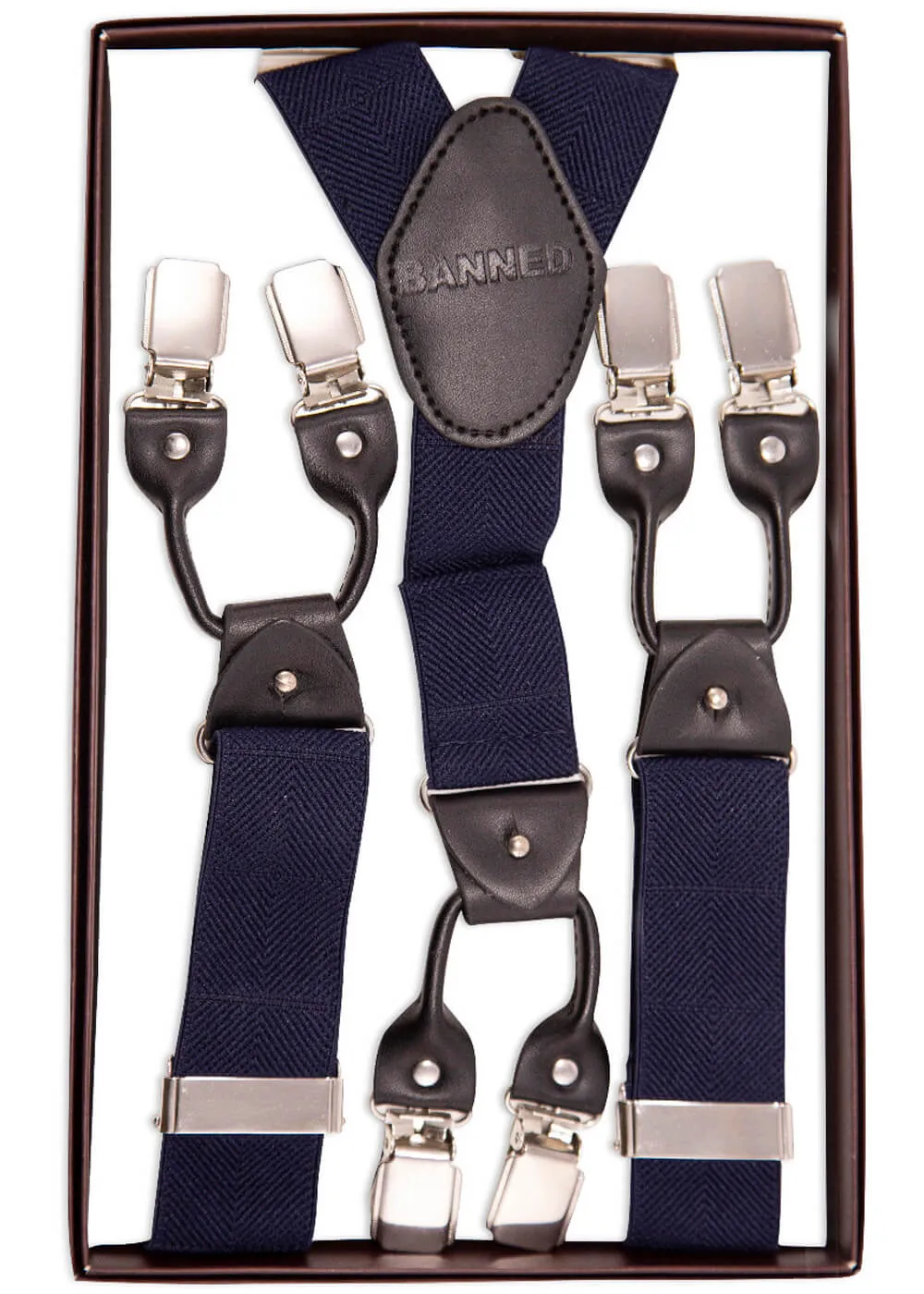 Navy Blue Braces with 2 Closures by Banned named Emma