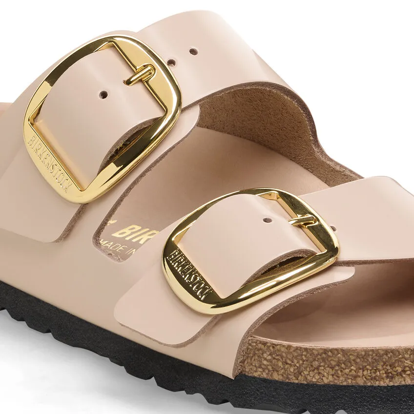 Natural Patent Leather Arizona Big Buckle Sandals for Women by Birkenstock