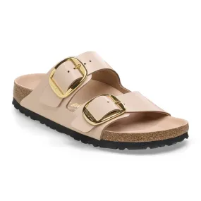 Natural Patent Leather Arizona Big Buckle Sandals for Women by Birkenstock