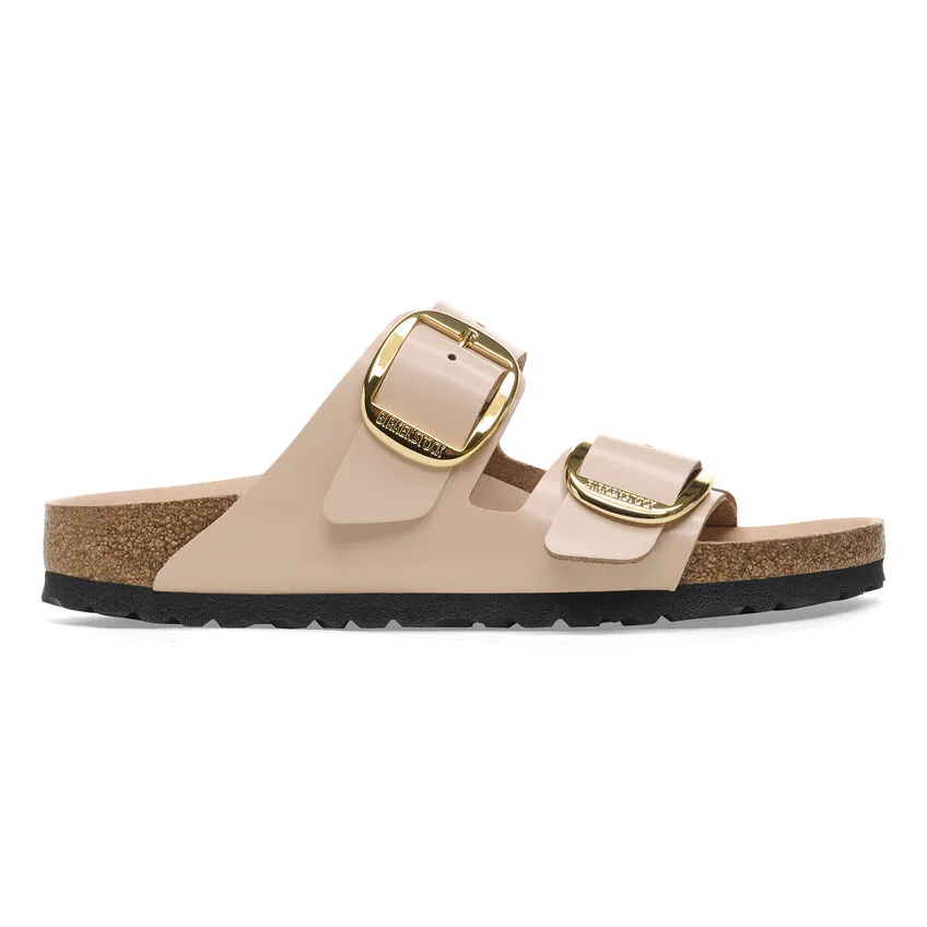 Natural Patent Leather Arizona Big Buckle Sandals for Women by Birkenstock