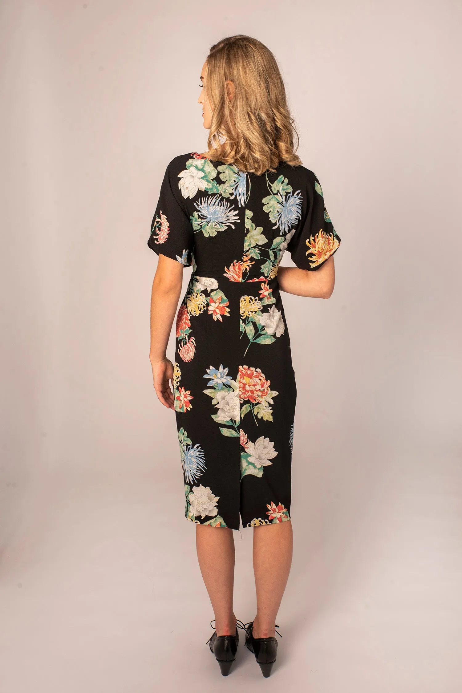 Black & Green Floral Dress Jill