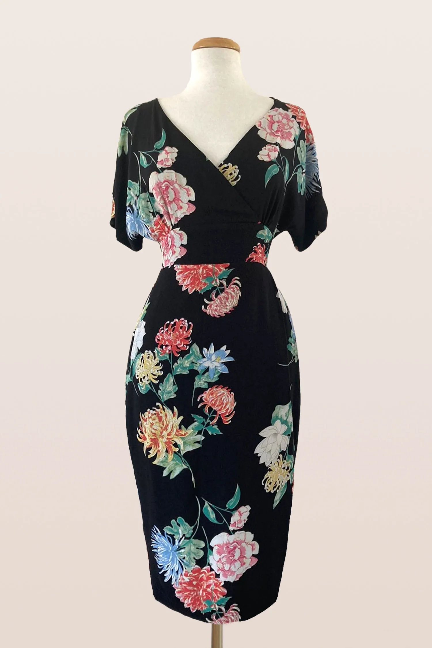 Black & Green Floral Dress Jill