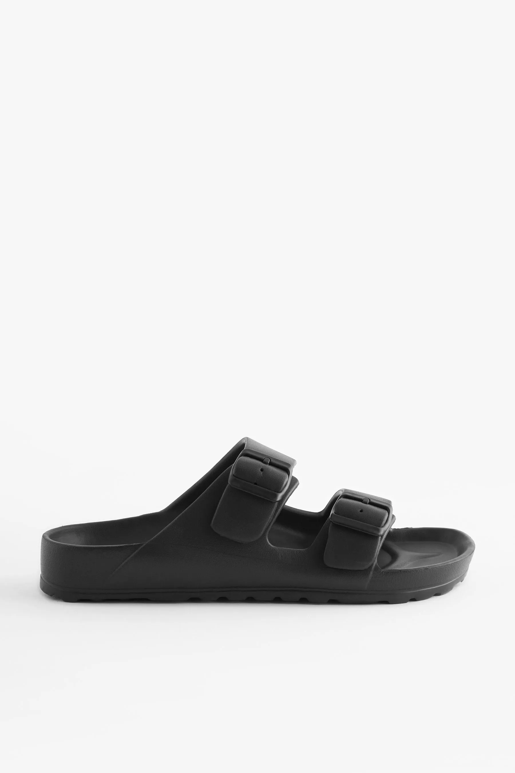 Black Double Buckle Sandals