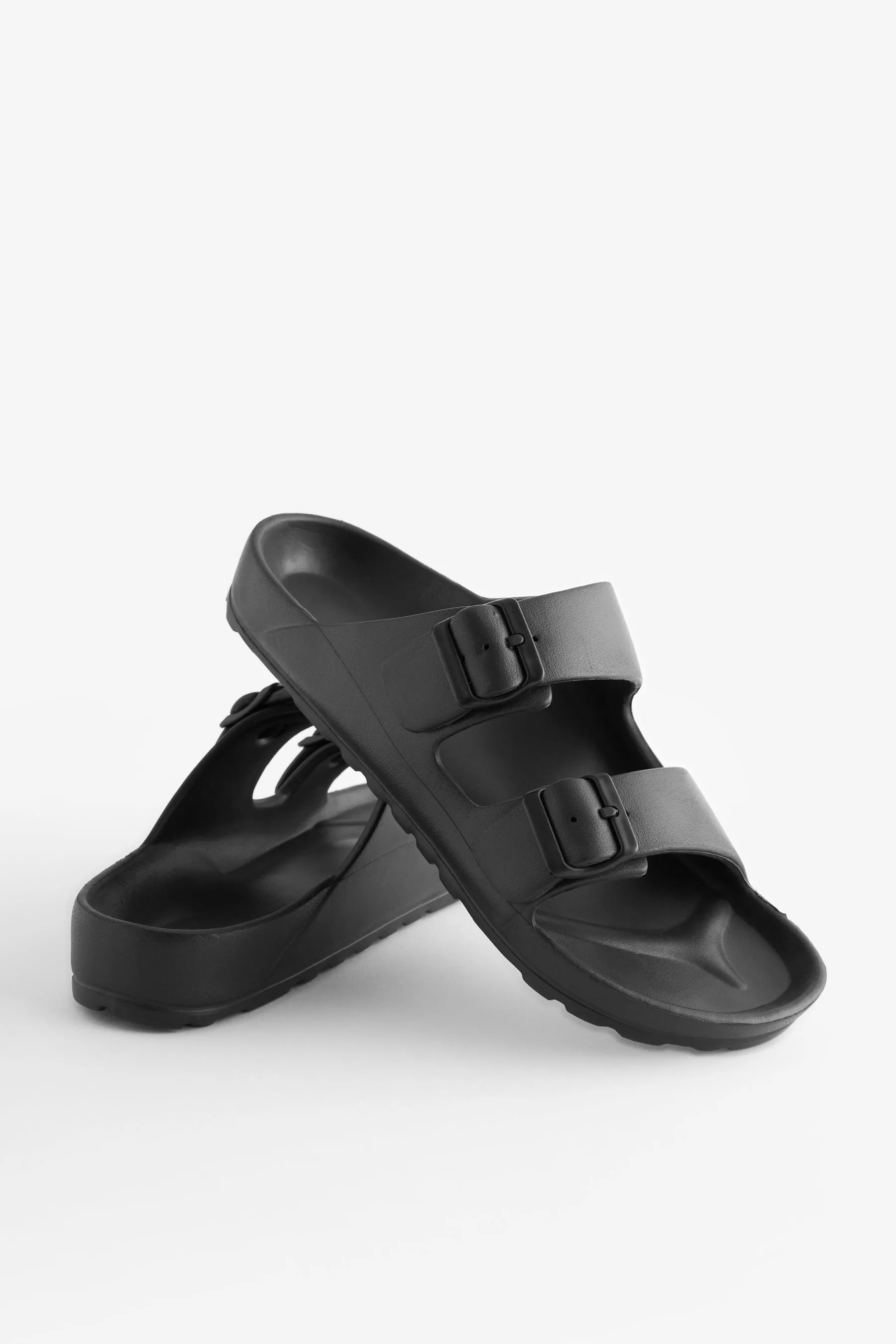 Black Double Buckle Sandals