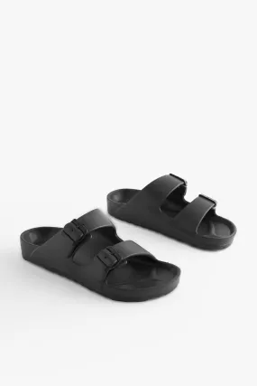 Black Double Buckle Sandals