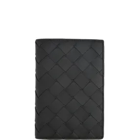 Intrecciato Black Passport Holder