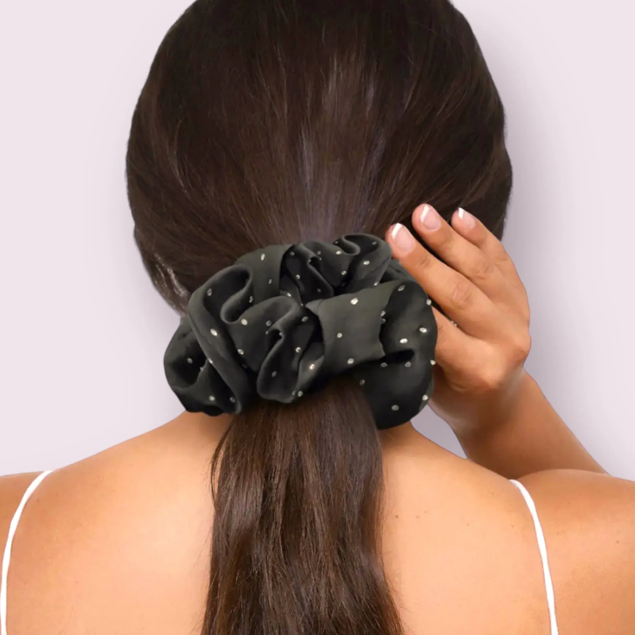 Black Satin Scrunchie