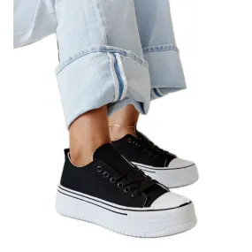 Black sneakers with a thick Bahira sole