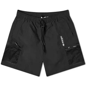 Black woven Adidas adventure shorts