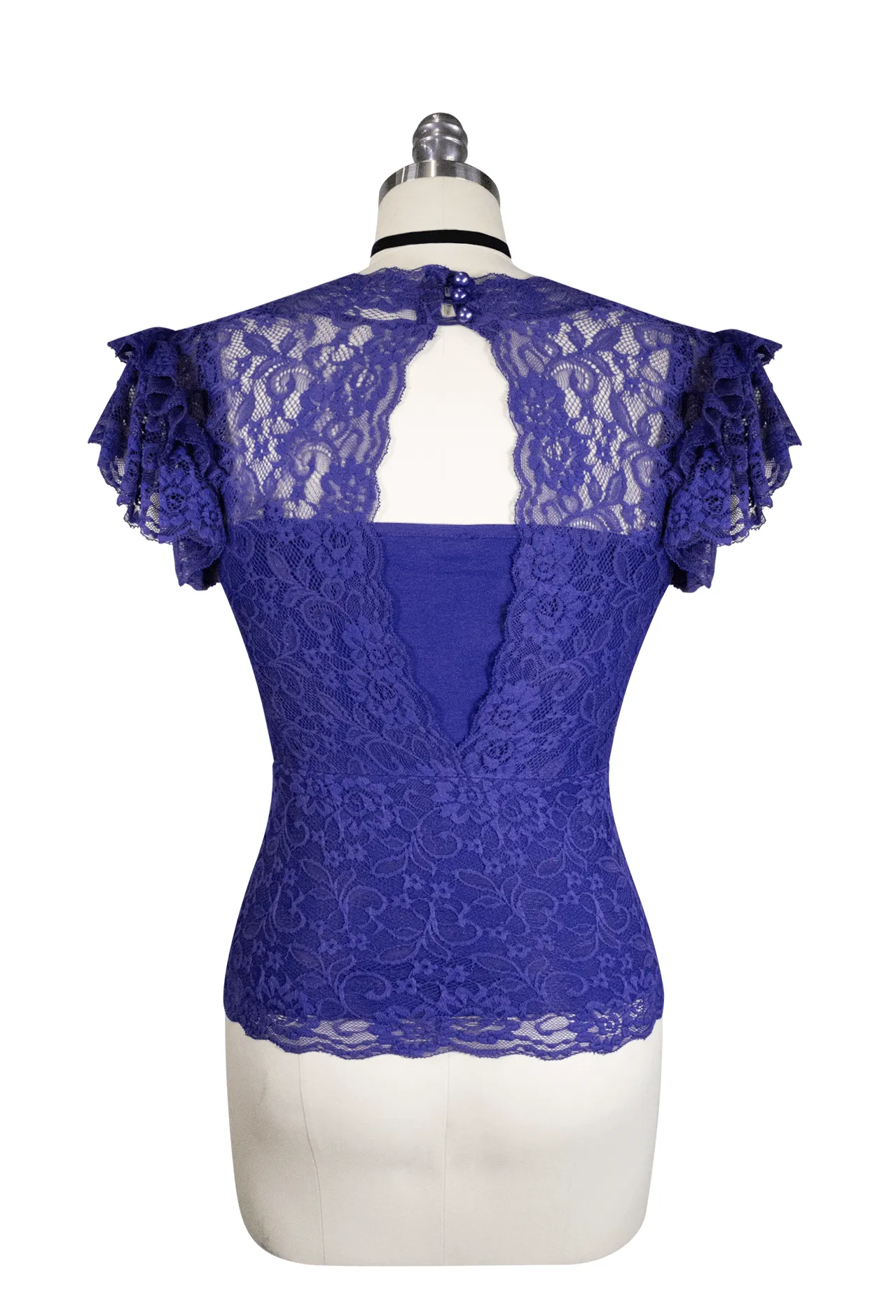 Blue La Luna Lace Top