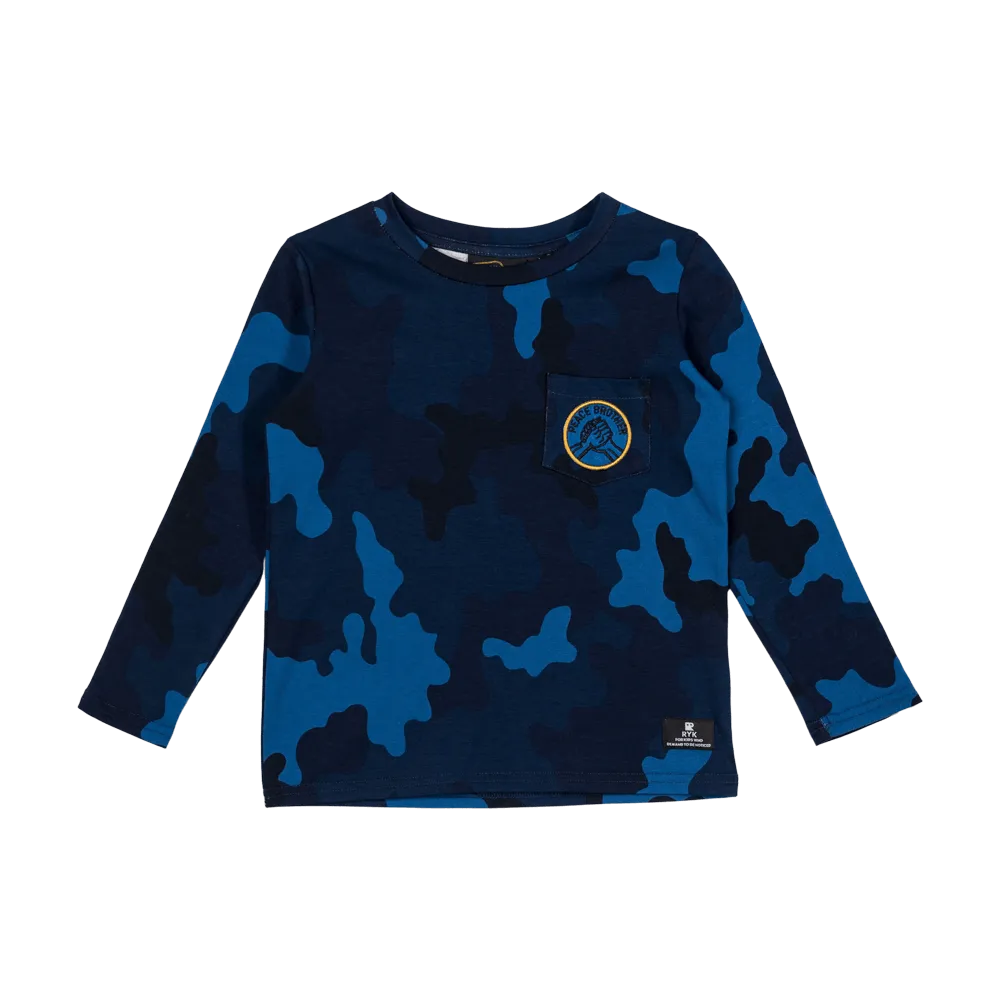 Rock Your Baby Blue Peace Brother Long Sleeve Tee