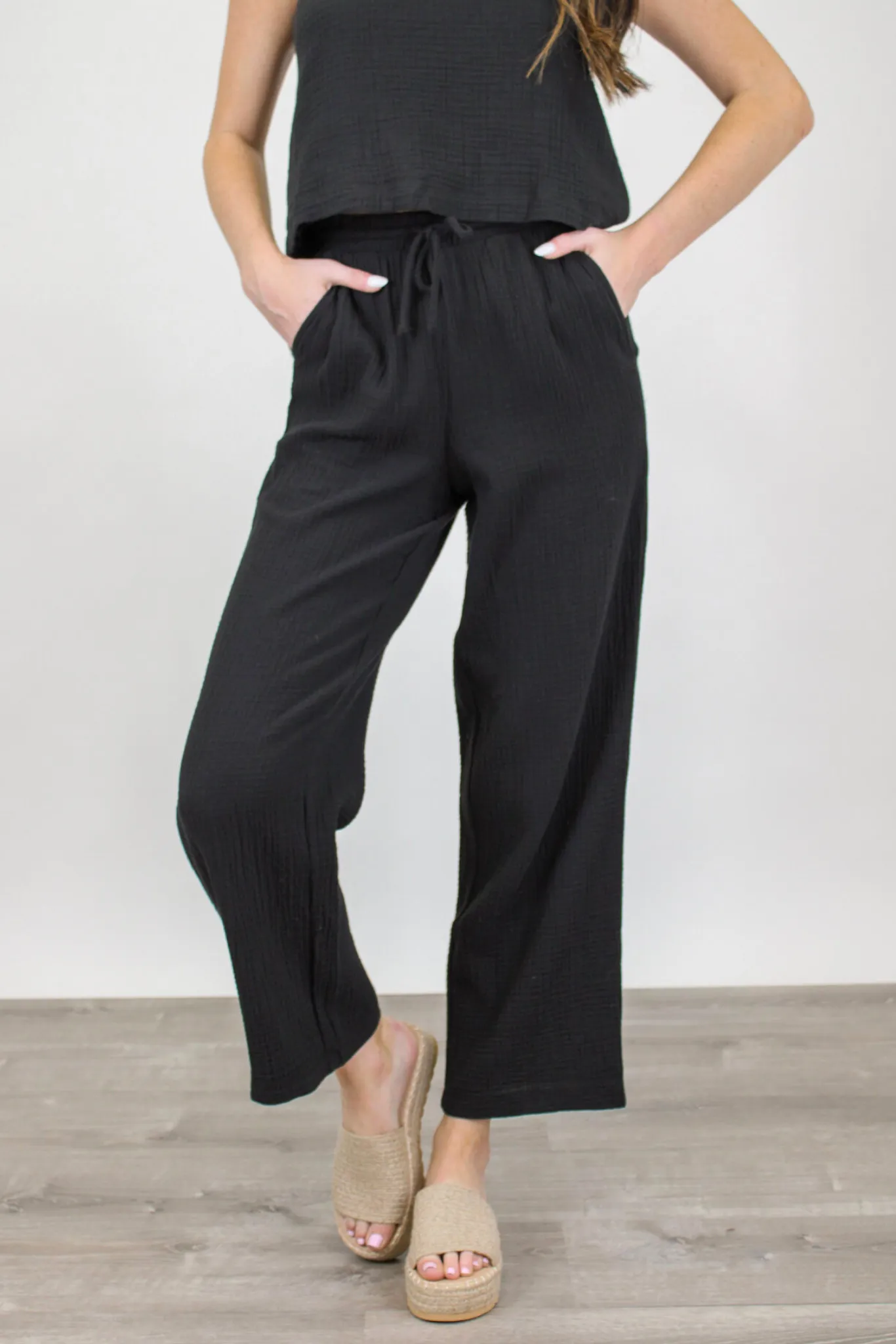 Gauze Pant in Black by Z Supply