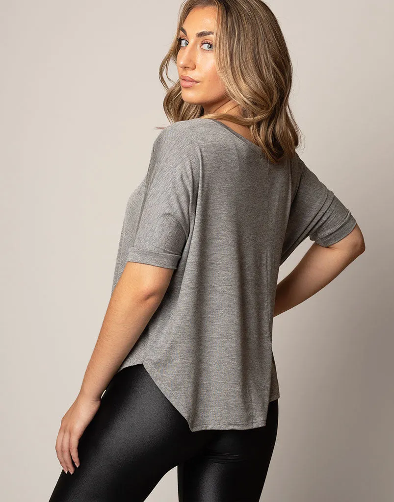 Boxy Tee Dark Heather