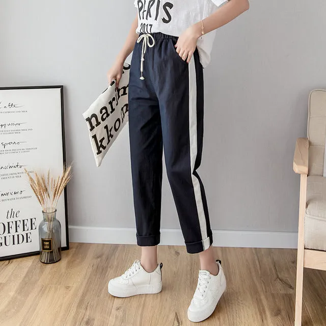 Breathable Cotton Linen Ankle Pants