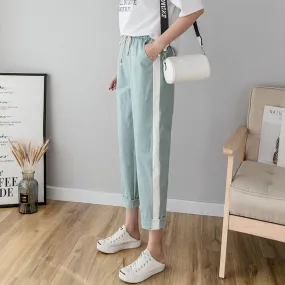 Breathable Cotton Linen Ankle Pants