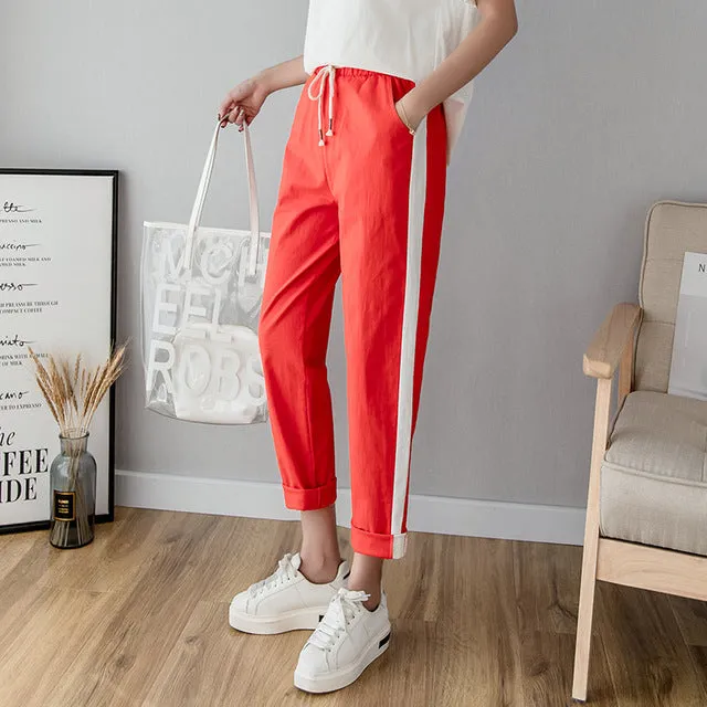 Breathable Cotton Linen Ankle Pants