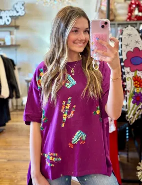 Colorful Sequin Cactus Top