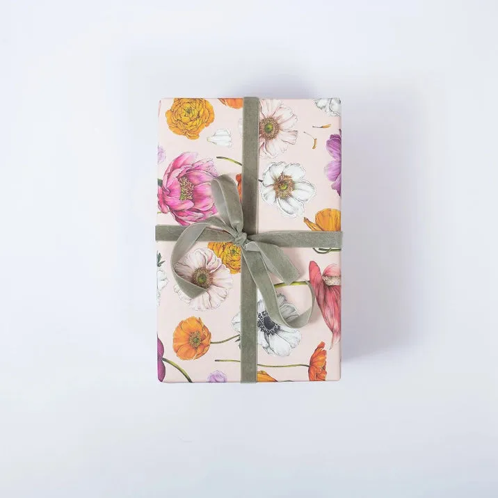 Pink Floral Gift Wrap