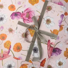 Pink Floral Gift Wrap