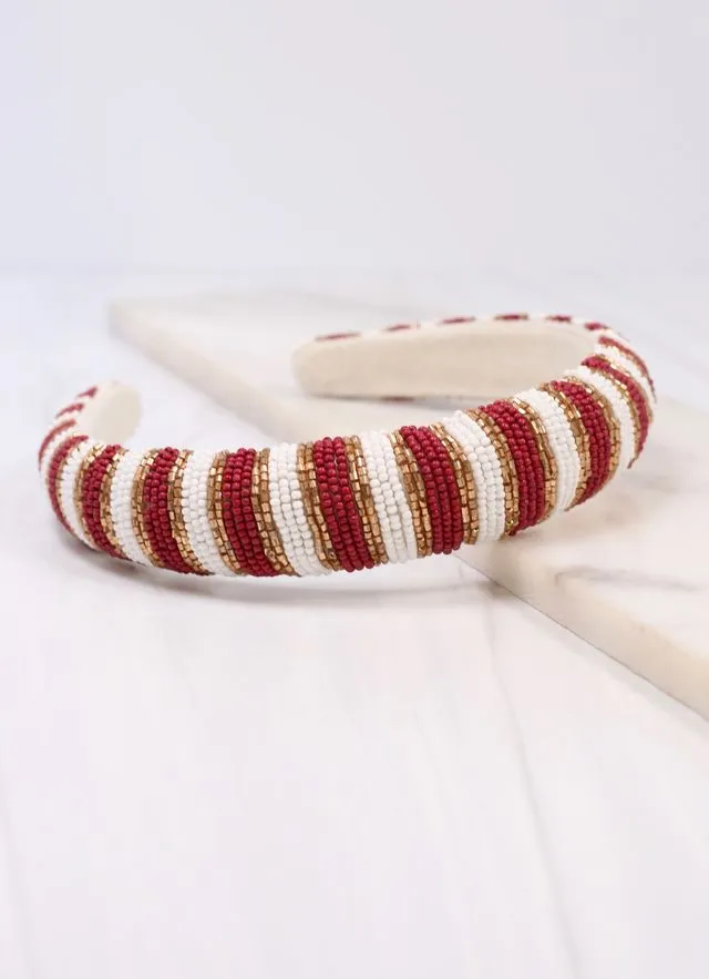 Burgundy Sloane Striped Headband