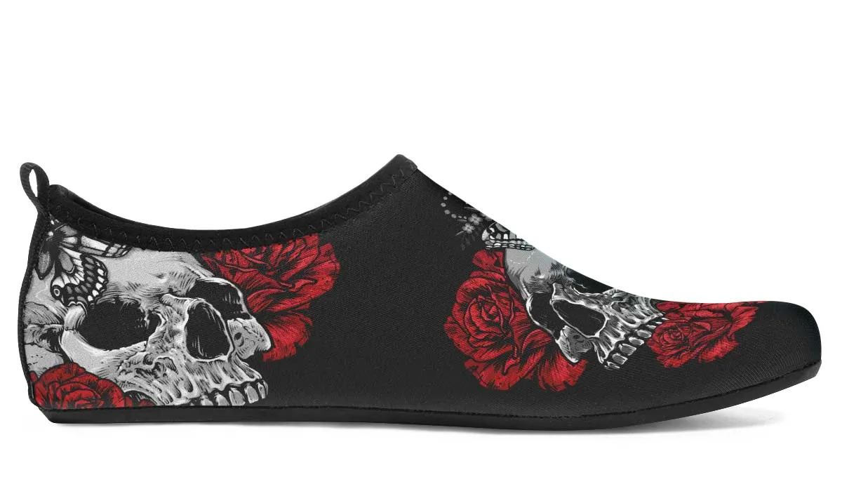 Butterfly Red Rose And Skull