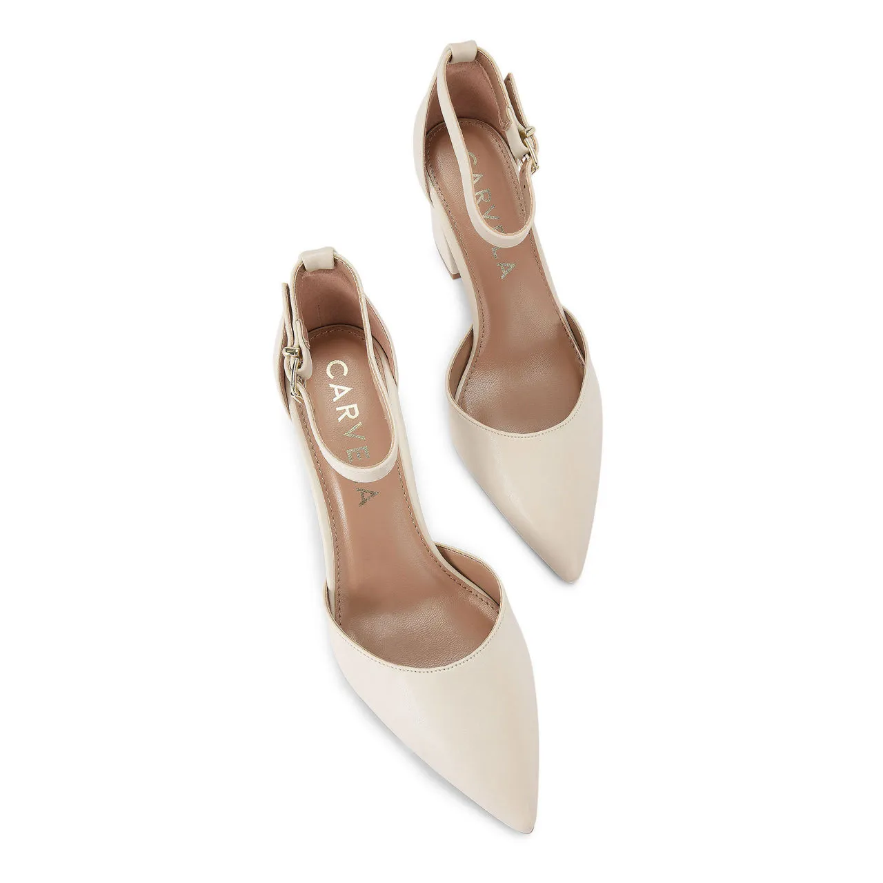 White CARVELA Refined Block Heels