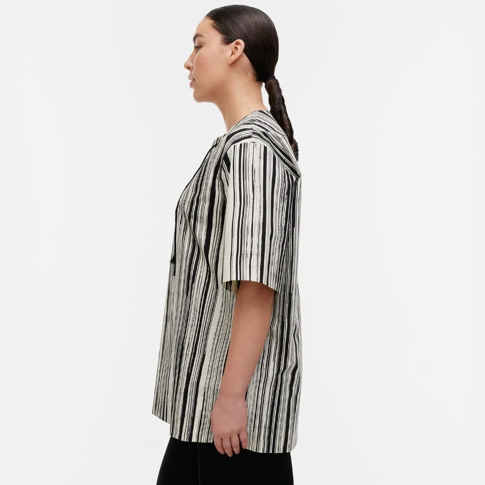 Stripes Casual Cotton Short Sleeves Office Style