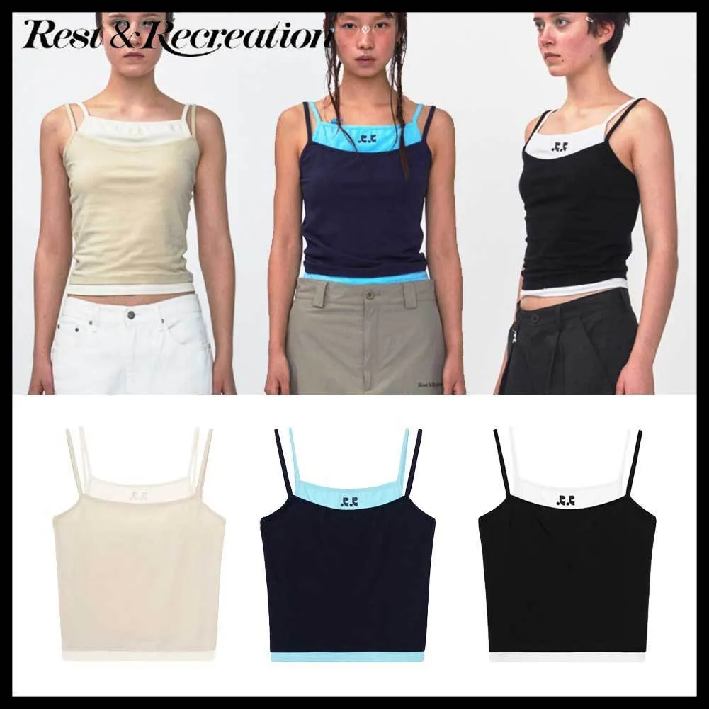 Recreation Street Style Plain Cotton Logo Tanks & Camisoles