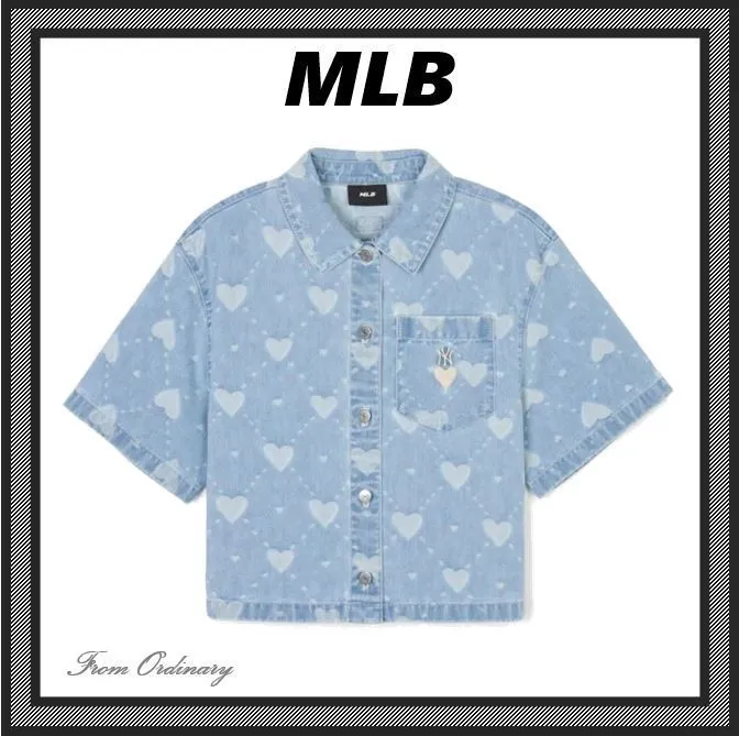 MLB Korea Denim Logo Shirts & Blouses for Casual Street Style