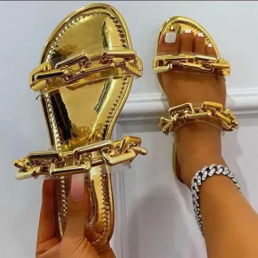 Chain Buckle Sandals