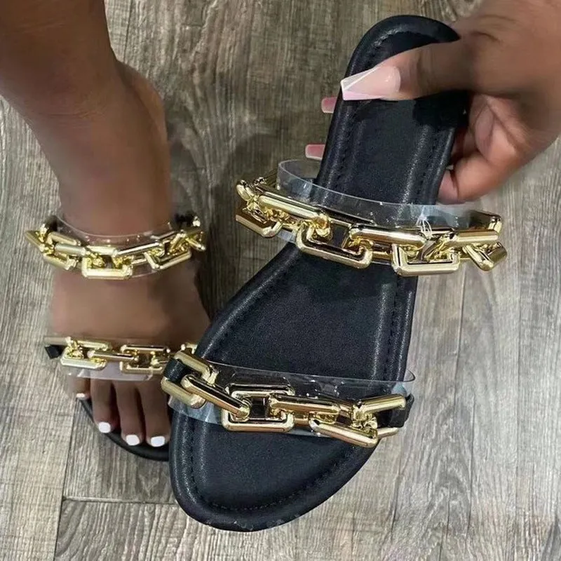 Chain Buckle Sandals