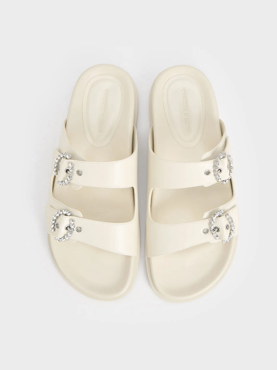 Chalk Buckle Embellished Sandals