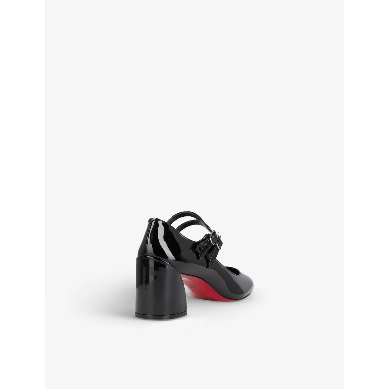 CHRISTIAN LOUBOUTIN Black Miss Jane 55 Patent Leather Block Heels