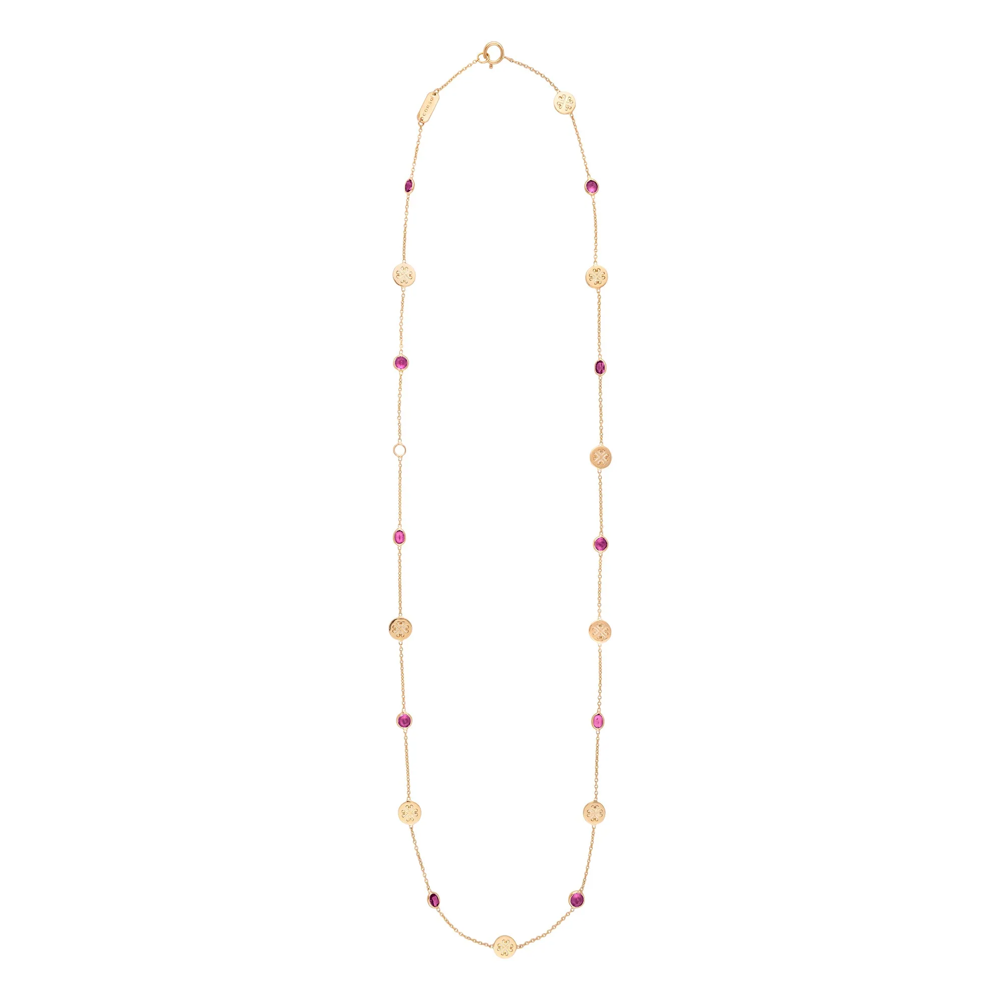 Mid-Length Signature Classic Necklace with Ruby