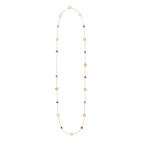 Mid-Length Signature Classic Necklace with Ruby