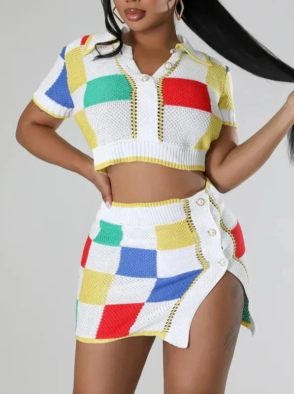 Color-Block Knit Milan Set