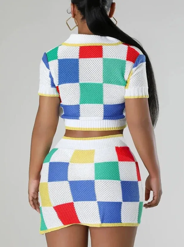 Color-Block Knit Milan Set