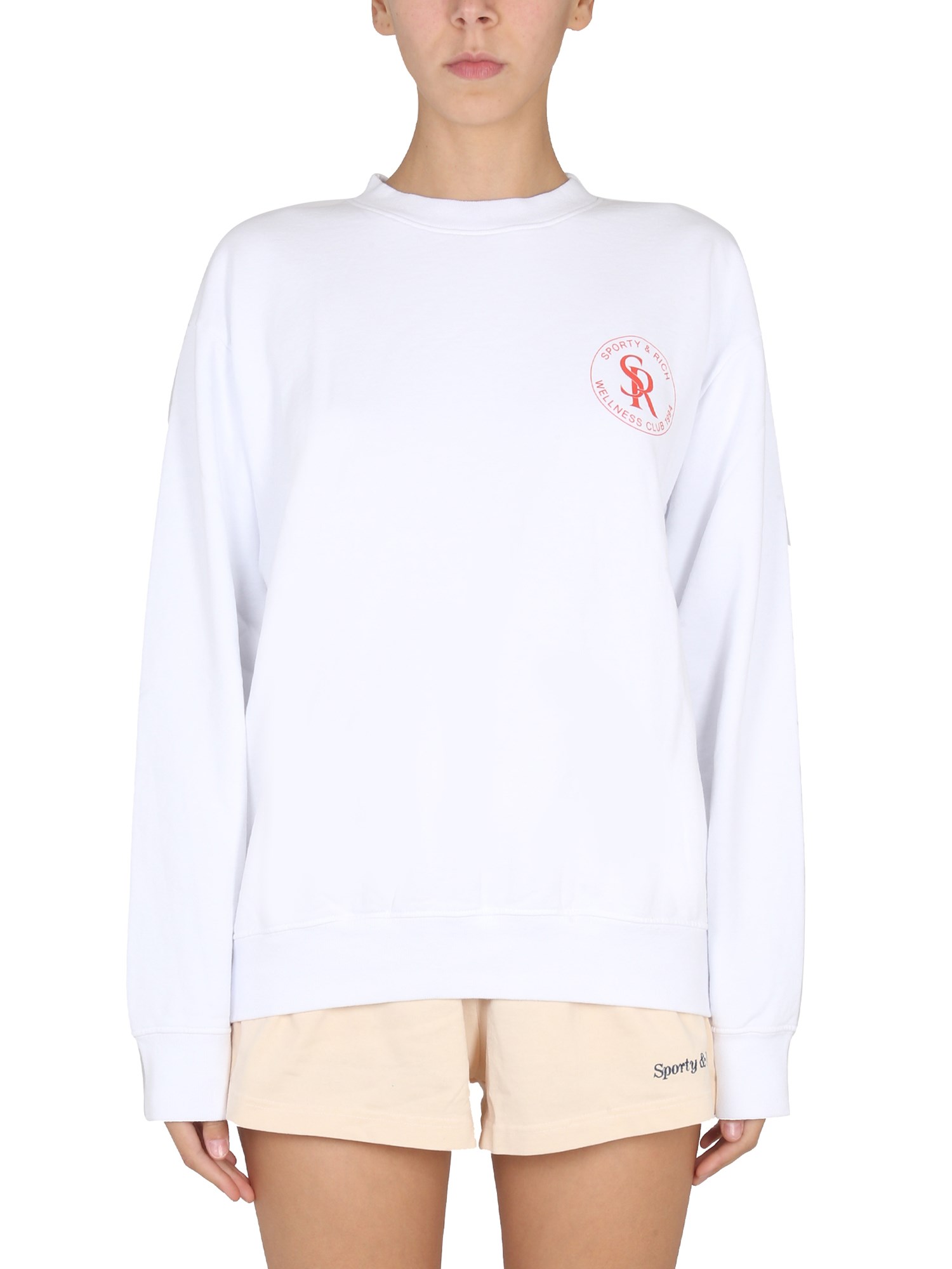 Sporty Rich Logo Cotton Sweatshirt