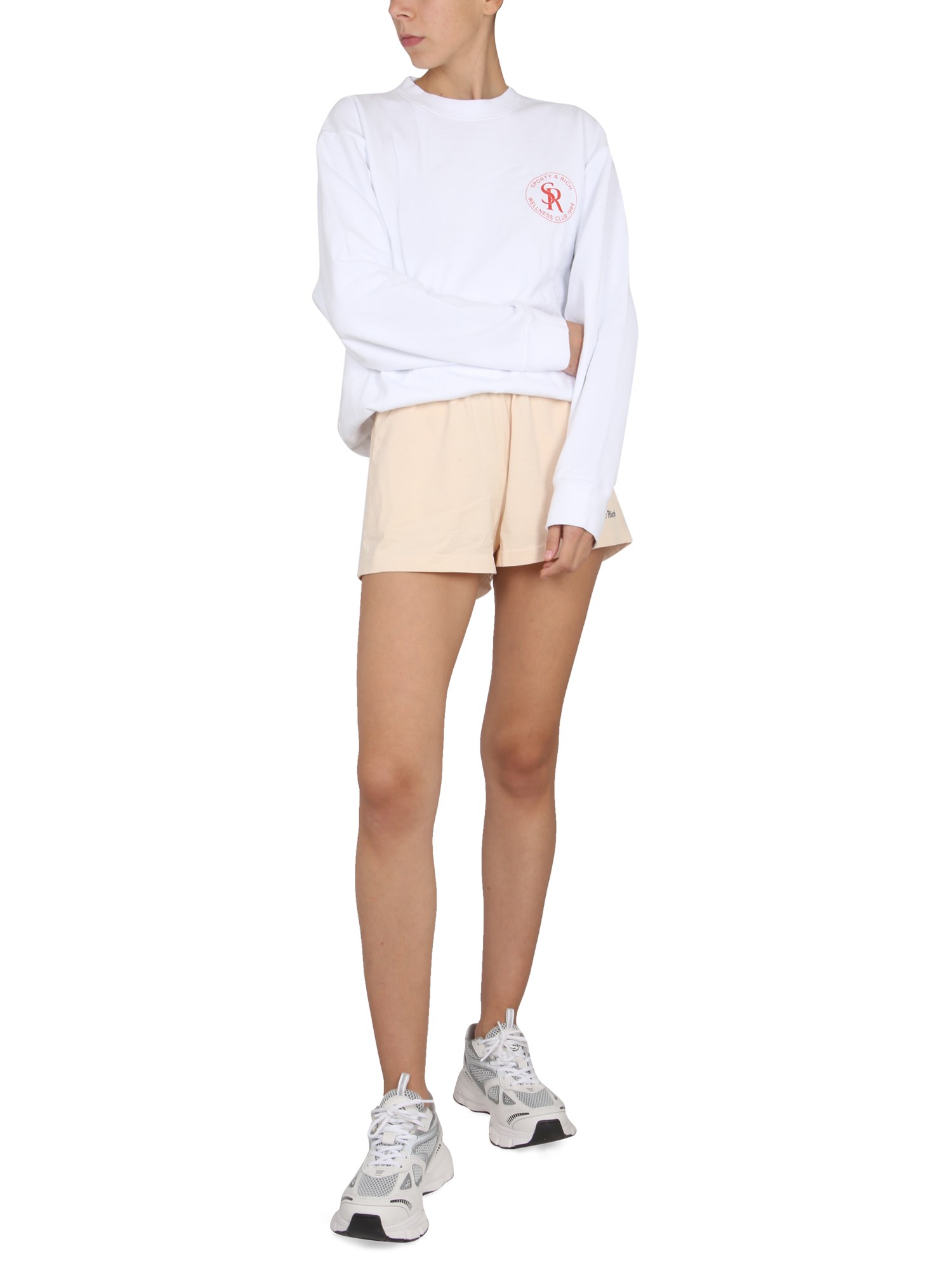 Sporty Rich Logo Cotton Sweatshirt