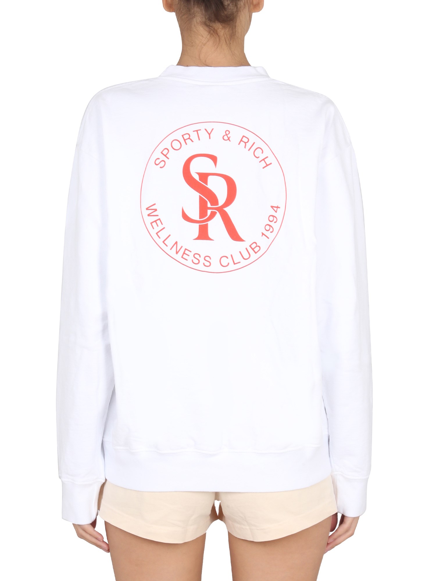 Sporty Rich Logo Cotton Sweatshirt