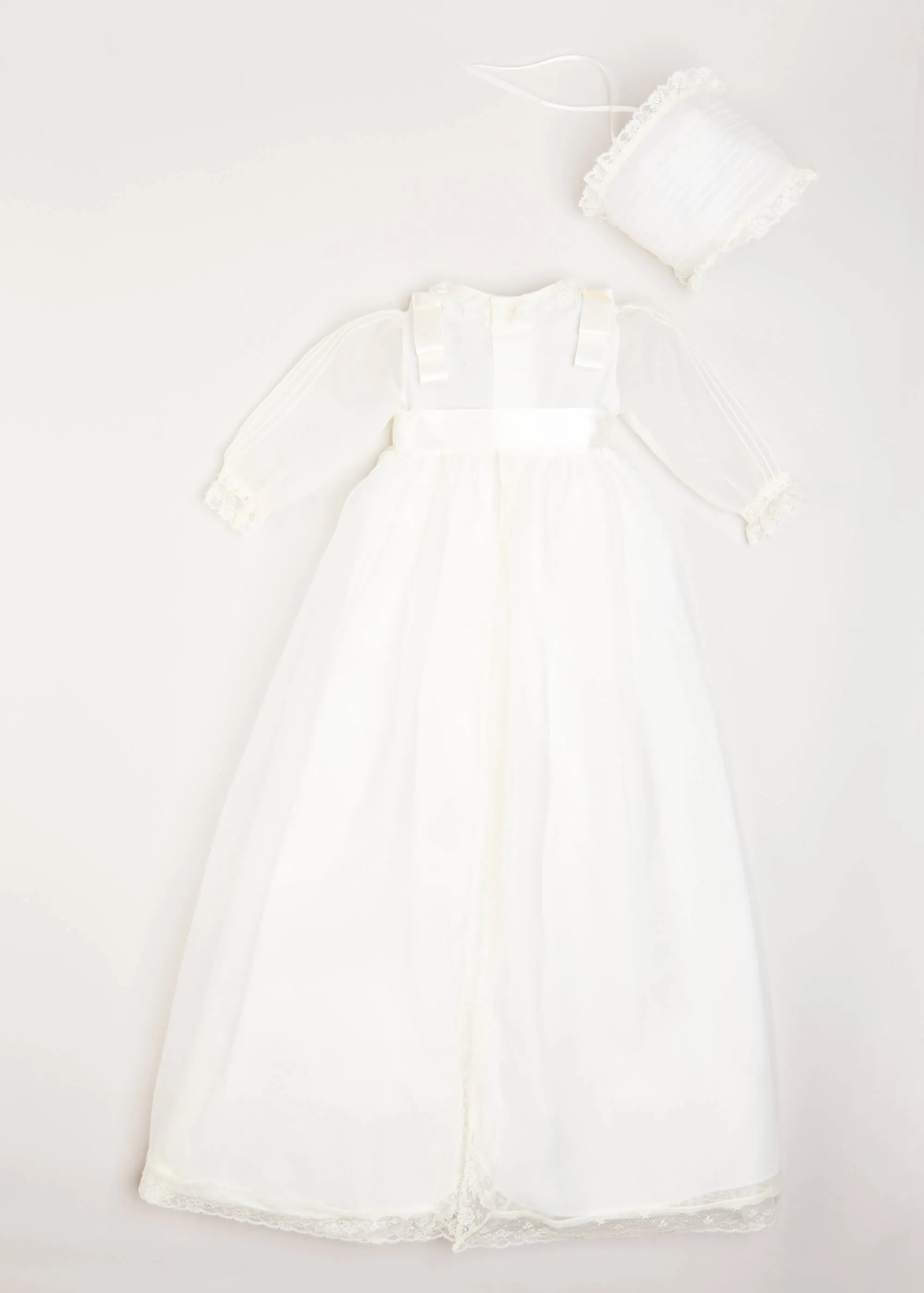 Cream Christening Gown Set (6-12mths) with Bonnet