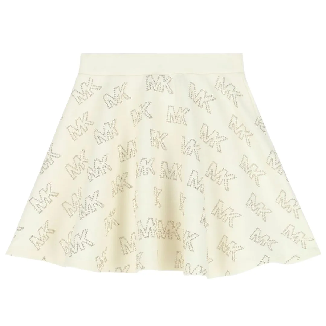 Michael Kors Logo Cream Skirt